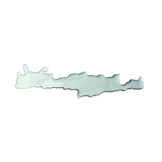 Αυτοκόλλητο Αυτοκινήτου ''Κρήτη΄΄ 20cm x 4.5cm Ασημί Με Επικάλυψη Σμάλτου 1 Τεμάχιο