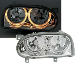 Μπροστινά Φανάρια Set Για Vw Golf 3 92-98 Angel Eyes Χρωμίου H7/H7 Depo Μπροστινά Φανάρια Set Για Vw Golf 3 92-98 Angel Eyes Χρωμίου H7/H7 Depo
