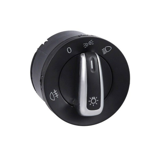 Διακόπτης Φώτων Για Seat Mii 12+ / Alhabra 10+ / VW New Beetle 16+ / Golf V 04-08 , Jetta 05-10 , Up 16+ , Touran 03-15 , Tiguan 07-16 , Transporter 03-19 , Amarok 10+ Μαύρο/Χρώμιο 10 Pin