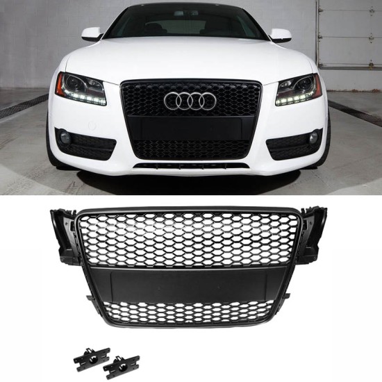 Μάσκα Για Audi A5 8T 07-11 RS5 Look Κυψελωτή Μαύρο Ματ 1 Τεμάχιο
