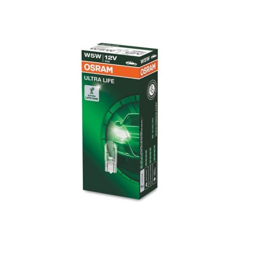 Λάμπα Αλογόνου T10 W5W 12V W2.1x9.5D Ultra Life Osram 2825ULT 1 Τεμάχιο