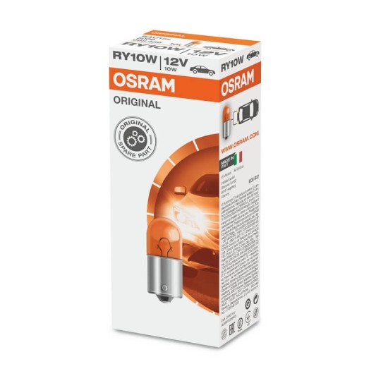 Λάμπα Φλας RY10W BAU15S Πορτοκαλί Φουντούκι 12volt 10watt Osram 5009 1 Τεμάχιο