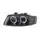 Μπροστινά Φανάρια Set Για Audi A4 B6 00-04 Angel Eyes & Led Μαύρα H1/H1 Sonar