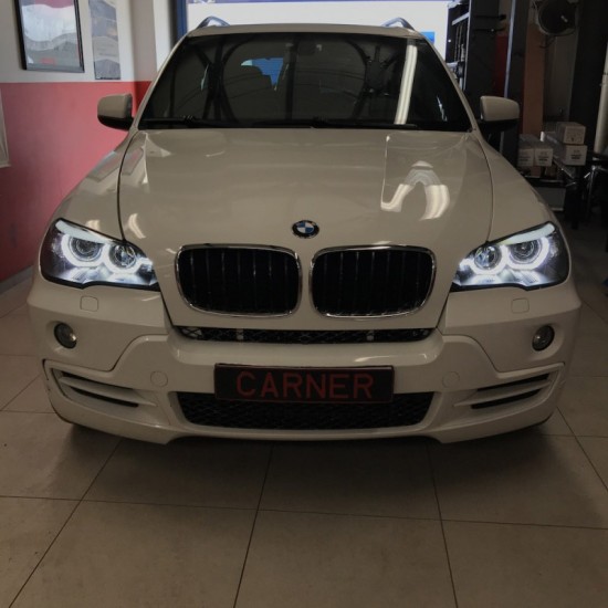 Καρδιές Μάσκας Για Bmw X5 E70 07-13 / X6 E71 08-14 M4 Look Με Διπλή Γρίλια Μαύρο Γυαλιστερό Με 6 Γρίλιες 2 Τεμάχια