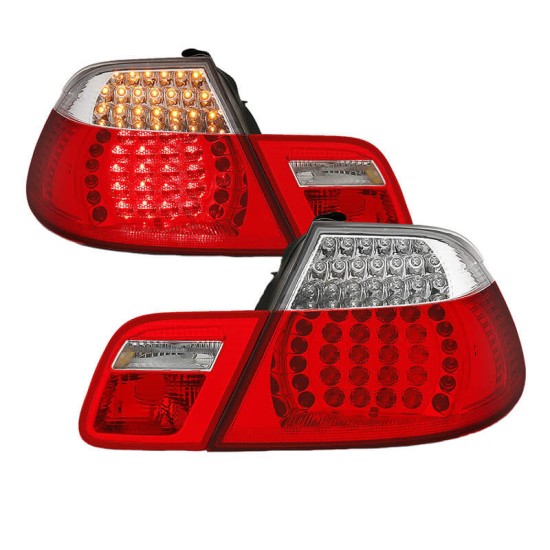 Πισινά Φανάρια Set Για Bmw 3 E46 Cabrio 99-03 Led Κόκκινο/Crystal Eagle Eyes
