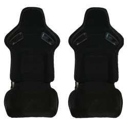 Καθίσματα Bucket R8 Style Ύφασμα Μαύρο Με Άσπρες Ραφές Ζευγάρι 2 Τεμαχίων Καθίσματα Bucket R8 Style Ύφασμα Μαύρο Με Άσπρες Ραφές Ζευγάρι 2 Τεμαχίων