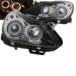 Μπροστινά Φανάρια Set Για Opel Corsa D 06-11 Angel Eyes Μαύρα H7/H1 Depo Μπροστινά Φανάρια Set Για Opel Corsa D 06-11 Angel Eyes Μαύρα H7/H1 Depo