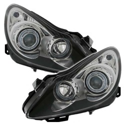 Μπροστινά Φανάρια Set Για Opel Corsa D 06-11 Angel Eyes Μαύρα H7/H1 Depo Μπροστινά Φανάρια Set Για Opel Corsa D 06-11 Angel Eyes Μαύρα H7/H1 Depo