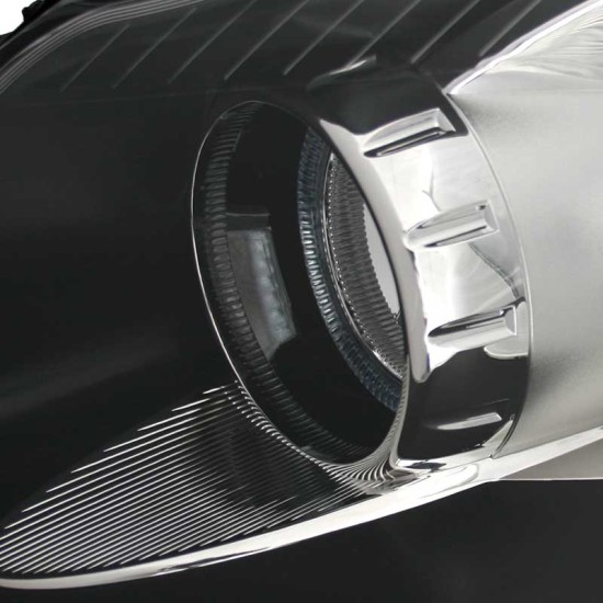 Μπροστινά Φανάρια Set Για Opel Corsa D 06-11 Angel Eyes Μαύρα H7/H1 Depo