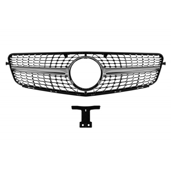 Μάσκα Για Mercedes-Benz C-Class W204 07-14 Diamond Look Μαύρο/Ασημί 1 Τεμάχιο