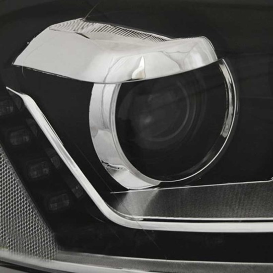 Μπροστινά Φανάρια Set Για Vw Passat B7 10-14 DRL Μαύρα H7/H7 Με Μοτέρ Eagle Eyes