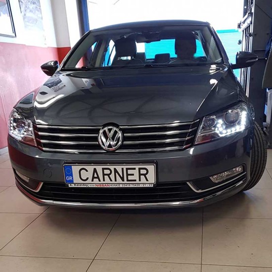Μπροστινά Φανάρια Set Για Vw Passat B7 10-14 DRL Μαύρα H7/H7 Με Μοτέρ Eagle Eyes