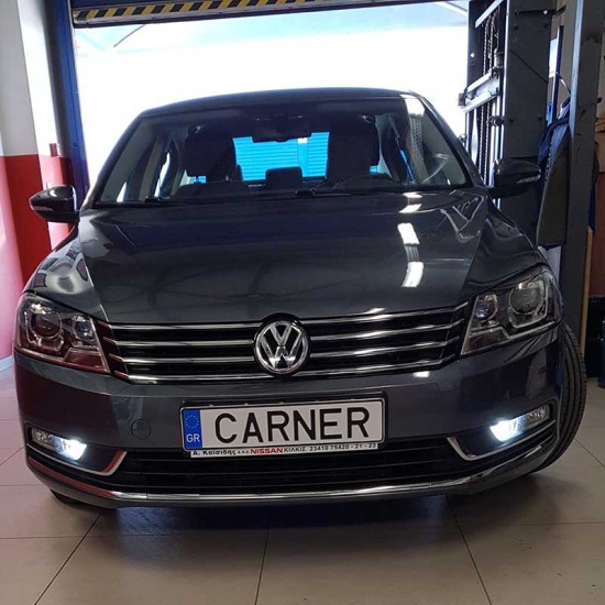 Μπροστινά Φανάρια Set Για Vw Passat B7 10-14 DRL Μαύρα H7/H7 Με Μοτέρ Eagle Eyes
