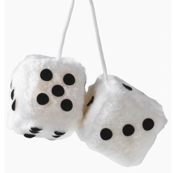 Ζάρια Κρεμαστά Διακοσμητικά Fuzzy Dice Λευκά 7x7cm 2 Τεμάχια Ζάρια Κρεμαστά Διακοσμητικά Fuzzy Dice Λευκά 7x7cm 2 Τεμάχια