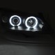 Μπροστινά Φανάρια Set Για Opel Astra G 97-04 ccfl Angel Eyes Μαύρα H1/H1 Sonar
