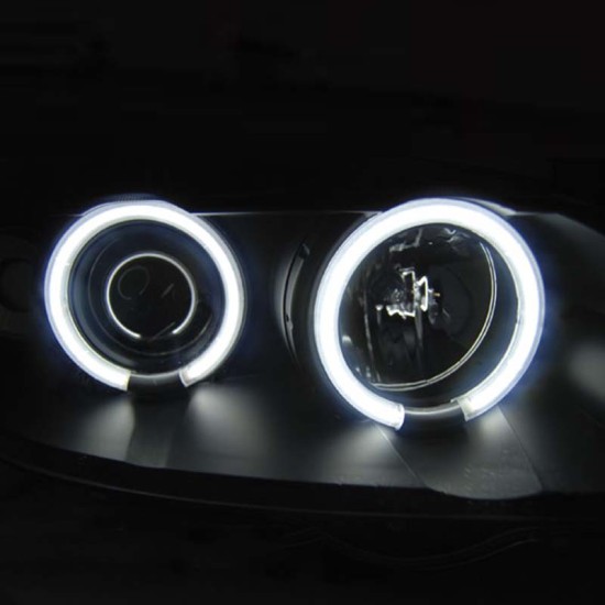 Μπροστινά Φανάρια Set Για Opel Astra G 97-04 ccfl Angel Eyes Μαύρα H1/H1 Sonar