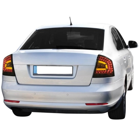 Πισινά Φανάρια Set Για Skoda Octavia 1Z 04-13 Sedan Led Black/Smoke LH Group