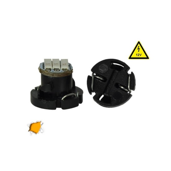 Λάμπα Led Με Βάση T4.2 3 Led 12V 0.9w Πορτοκαλί 1 Τεμάχιο