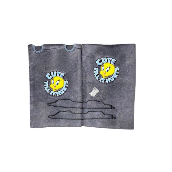 Πλατοκαθίσματα Μπροστινά Πετσέτα Tweety Γκρι 2 Τεμάχια 2712-51