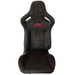 Καθίσματα Bucket R8 Suede Alcantara Μαύρο Με Κόκκινες Ραφές Και Carner Logo Ζευγάρι 2 Τεμαχίων Καθίσματα Bucket R8 Suede Alcantara Μαύρο Με Κόκκινες Ραφές Και Carner Logo Ζευγάρι 2 Τεμαχίων