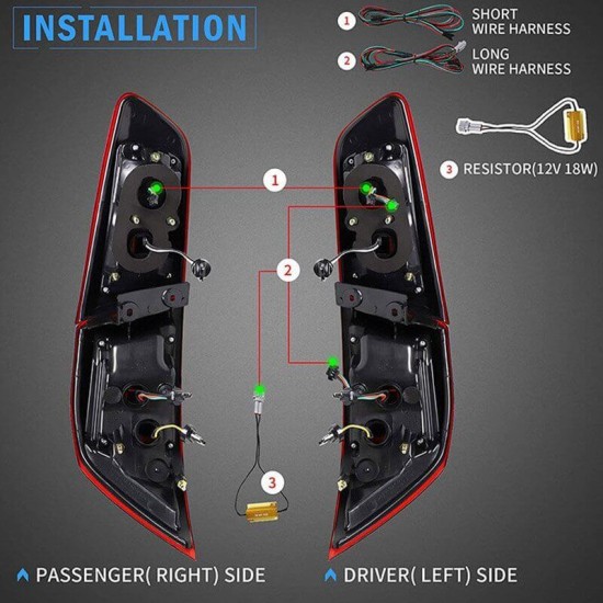 Πισινά Φανάρια Set Για Mitsubishi Lancer X 08-17 Led Bar Κόκκινο/Crystal VLAND