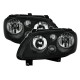 Μπροστινά Φανάρια Set Για Vw Touran / Caddy 03-06 Μαύρα H7/H7 Με Μοτέρ Depo