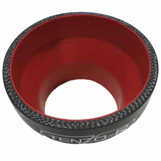 Κολάρο Σιλικόνης Tenzo-R Γωνία 90° Με Ruducer Από Φ76mm Σε Φ64mm Μαύρο-Κόκκινο
