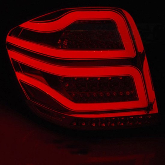 Πισινά Φανάρια Set Για Mercedes-Benz ML W164 05-08 Full Led Bar Κόκκινο/Φιμέ JunYan