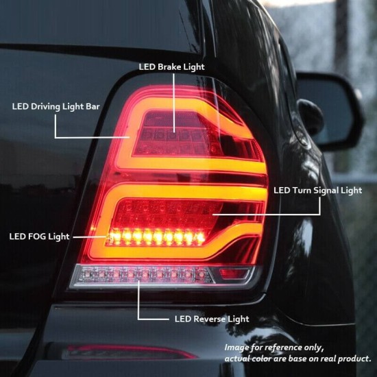 Πισινά Φανάρια Set Για Mercedes-Benz ML W164 05-08 Full Led Bar Κόκκινο/Φιμέ JunYan