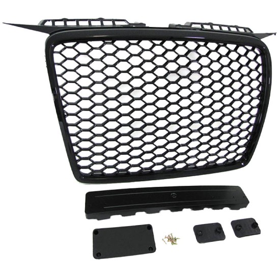 Μάσκα Για Audi A3 8P 05-08 RS3 Look Κυψελωτή Γυαλιστερό Μαύρο 1 Τεμάχιο