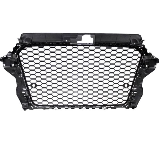 Μάσκα Για Audi A3 8V 12-16 RS3 Look Κυψελωτή Γυαλιστερό Μαύρο 1 Τεμάχιο