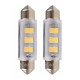 Λάμπες Led Σωληνωτές 41mm 6 Leds 12volt  Λευκό Φως M-Tech LB091W 2 Τεμάχια
