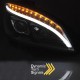 Μπροστινά Φανάρια Set Για Mercedes-Benz C-Class W204 07-10 DRL Tube Lights W222 Look Dynamic Φλας Μαύρα H9/H9 Με Μοτέρ JunYan