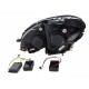 Μπροστινά Φανάρια Set Για Mercedes-Benz C-Class W204 07-10 DRL Tube Lights W222 Look Dynamic Φλας Μαύρα H9/H9 Με Μοτέρ JunYan