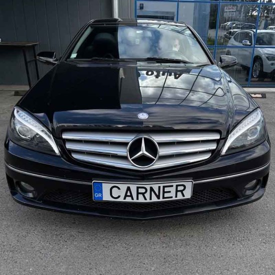 Μπροστινά Φανάρια Set Για Mercedes-Benz C-Class W204 07-10 DRL Tube Lights W222 Look Dynamic Φλας Μαύρα H9/H9 Με Μοτέρ JunYan