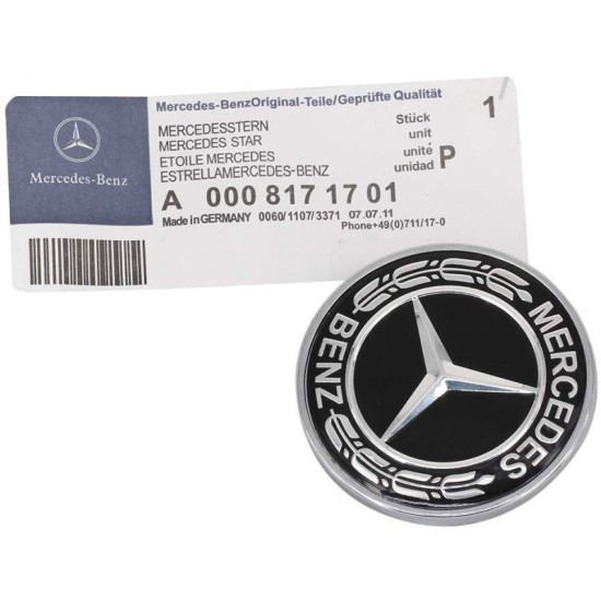 Σήμα Τάπα Καπό Mercedes-Benz Γνήσιο A000817170157 57mm Μαύρο