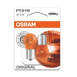 Λάμπες Φλας PY21W BAU15S Πορτοκαλί 12volt 21 watt Original Line Osram 7507-02B 2 Τεμάχια