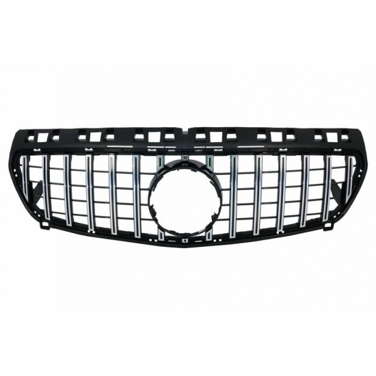 Μάσκα Για Mercedes-Benz A-Class W176 12-15 GT Amg Panamericana Look Μαύρο/Χρώμιο 1 Τεμάχιο