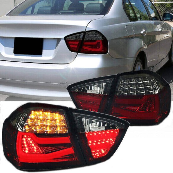 Πισινά Φανάρια Set Για Bmw 3 E90 05-08 Led Bar Κόκκινο/Φιμέ JunYan