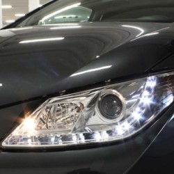 Μπροστινά Φανάρια Set Για Seat Ibiza 6J 08-12 DRL Χρωμίου H1/H1 Sonar