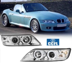 Μπροστινά Φανάρια Set Για Bmw Z3 95-02 ccfl Angel Eyes Χρωμίου H1/H1 Sonar