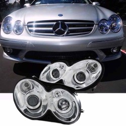 Μπροστινά Φανάρια Set Για Mercedes-Benz CLK W209 03-10 Projectors Χρωμίου H7/H7 Με Ρυθμιστή Αέρος Depo Μπροστινά Φανάρια Set Για Mercedes-Benz CLK W209 03-10 Projectors Χρωμίου H7/H7 Με Ρυθμιστή Αέρος Depo
