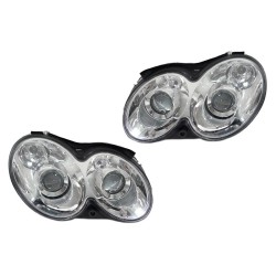 Μπροστινά Φανάρια Set Για Mercedes-Benz CLK W209 03-10 Projectors Χρωμίου H7/H7 Με Ρυθμιστή Αέρος Depo Μπροστινά Φανάρια Set Για Mercedes-Benz CLK W209 03-10 Projectors Χρωμίου H7/H7 Με Ρυθμιστή Αέρος Depo