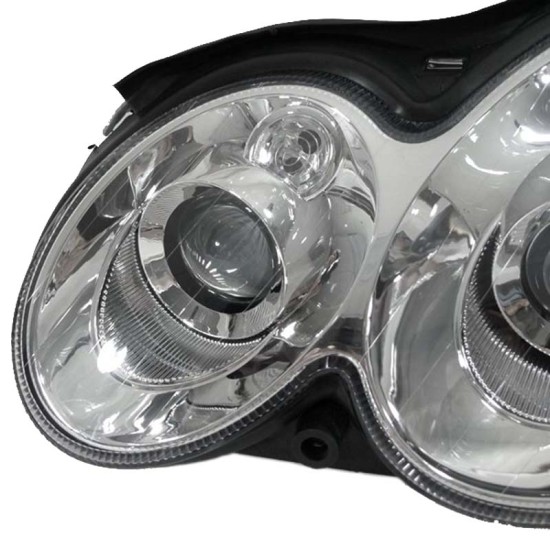 Μπροστινά Φανάρια Set Για Mercedes-Benz CLK W209 03-10 Projectors Χρωμίου H7/H7 Με Ρυθμιστή Αέρος Depo