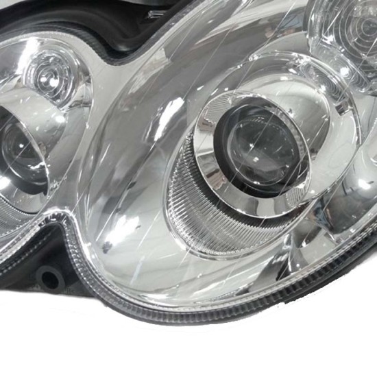 Μπροστινά Φανάρια Set Για Mercedes-Benz CLK W209 03-10 Projectors Χρωμίου H7/H7 Με Ρυθμιστή Αέρος Depo