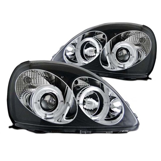 Μπροστινά Φανάρια Set Για Toyota Yaris 99-03 Angel Eyes Μαύρα H1/H1 Manual Sonar