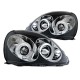 Μπροστινά Φανάρια Set Για Toyota Yaris 99-03 Angel Eyes Μαύρα H1/H1 Manual Sonar