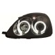Μπροστινά Φανάρια Set Για Toyota Yaris 99-03 Angel Eyes Μαύρα H1/H1 Manual Sonar