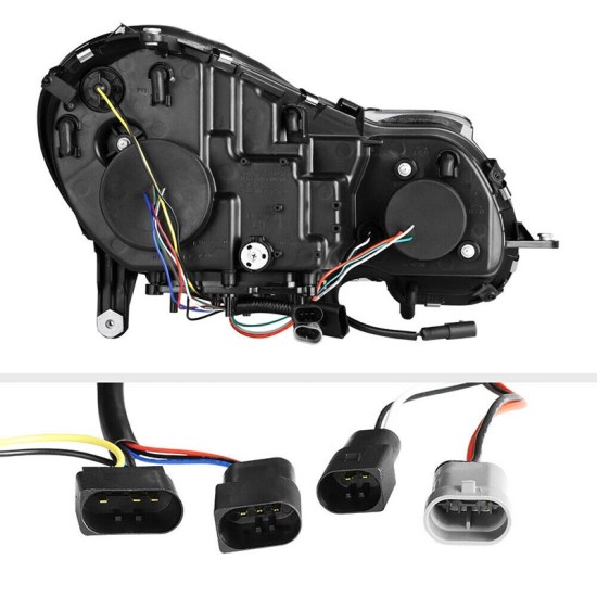 Μπροστινά Φανάρια Set Για Mercedes-Benz E-Class W211 02-06 DRL Xenon D2S/H7 Χρωμίου Με Μοτέρ Sonar