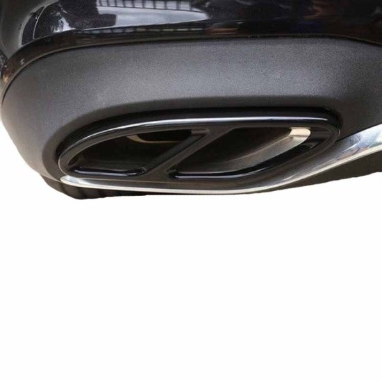 Καπάκια Μαύρα Για Μπούκες Εξάτμισης Amg Look Για Mercedes-Benz W212 FL / W166 C292 / W117 / W205 / X253 / W253